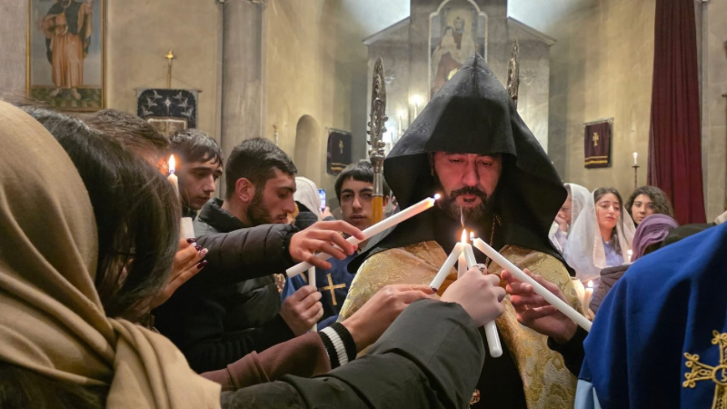 Рождественский сочельник в церкви Сурб Хач Ахалкалаки