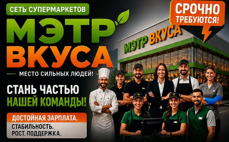 Срочно требуются работники в сети супермаркетов в Солнечногорске (R)