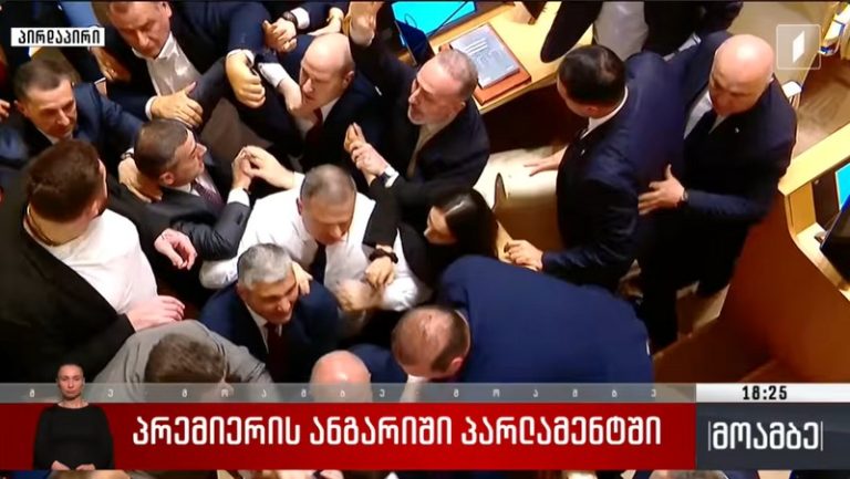 В зале заседаний парламента произошла драка