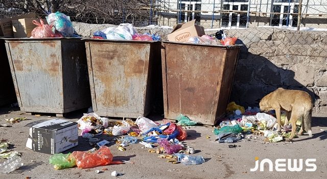 Переполненные мусорные урны