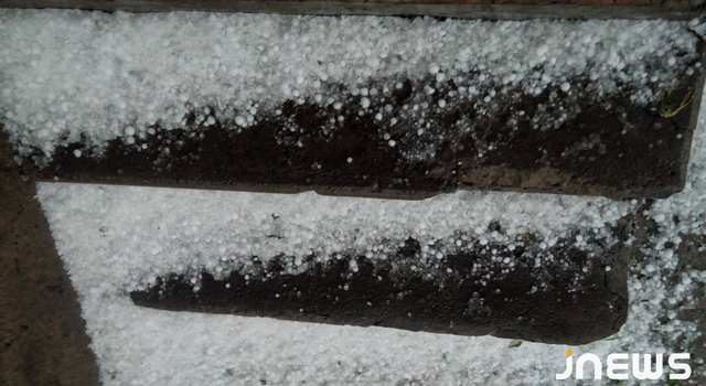 Сильный град повредил посевные поля